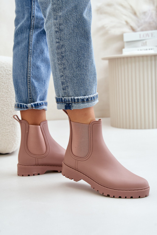 Damen Gummistiefel mit elastischen Einsätzen in Rosa Ciariel