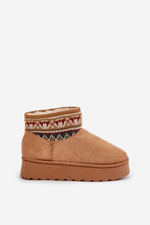 Bottes de neige brunes avec motifs et plateforme Avatharia