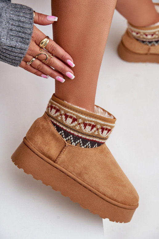 Bottes de neige brunes avec motifs et plateforme Avatharia