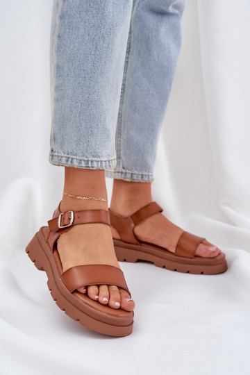 Braune Damen Sandalen mit Plattform Evaretha