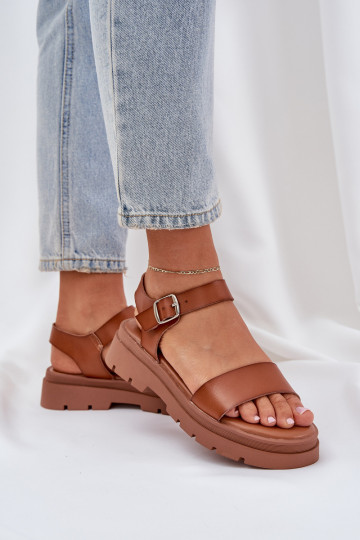 Sandales brunes pour femmes avec plateforme Evaretha 2