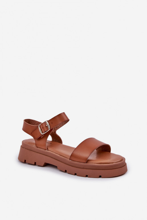 Bruine dames sandalen met platform Evaretha
