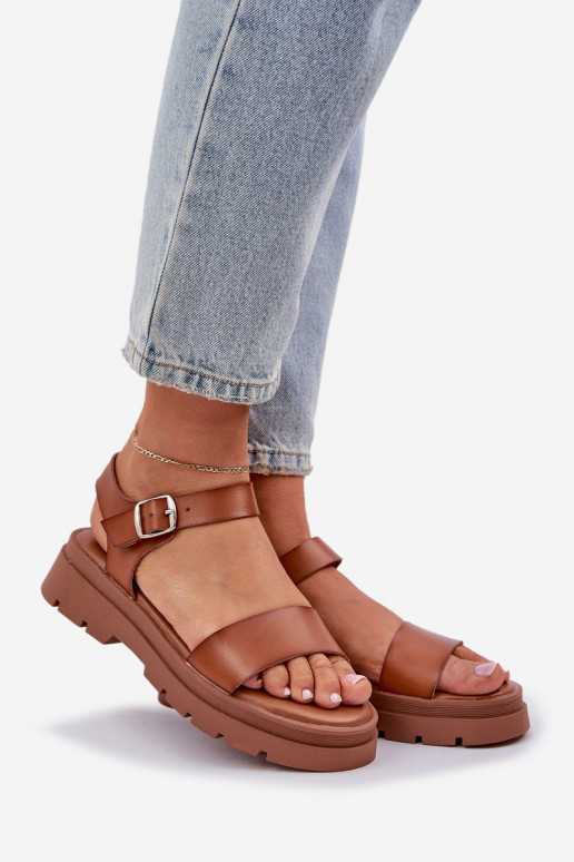 Bruine dames sandalen met platform Evaretha
