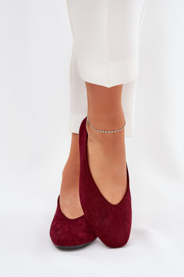 Klassieke ballerina's van bordeaux faux suede Osallin 2