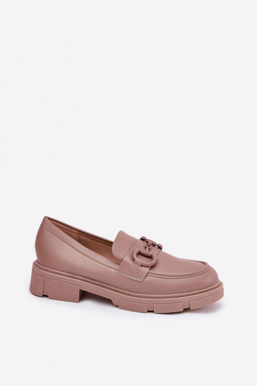 Dames instappers met decoratieve details in khaki faux leather Seftass