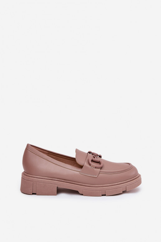 Mocassins pour femmes avec détails décoratifs en cuir synthétique kaki Seftass