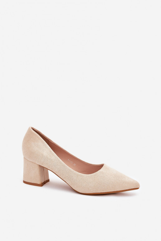 Damen-Schuhe mit spitzen Zehen und Absätzen in sand Merinette