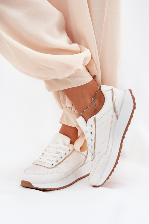 Dames sneakers met platform in wit Nevliese