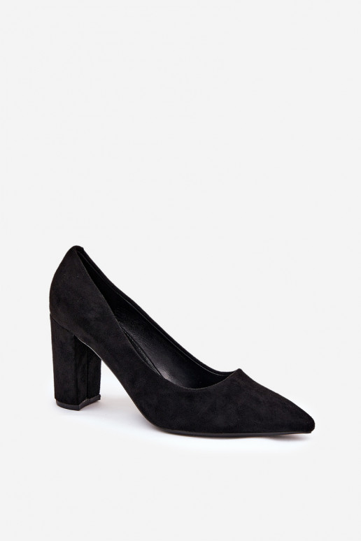 faux suede schoenen met hakken in zwart Ellinoria