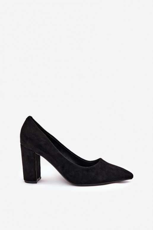 Schuhe aus Kunstveloursleder mit Absätzen in Schwarz Ellinoria