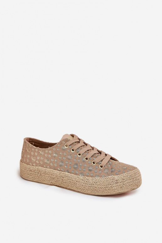 chaussures décontractées à motifs avec plateforme kaki Lee Cooper LCIN-25-08-3646L