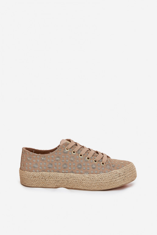 gepatroneerde casual schoenen met platform in kaki Lee Cooper LCIN-25-08-3646L