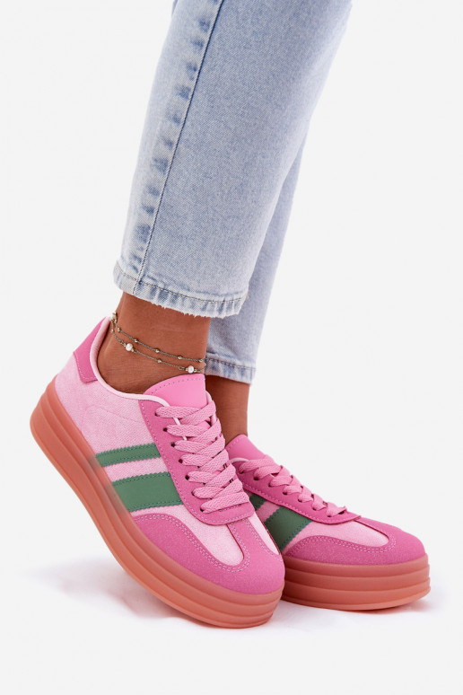 baskets basses avec plateforme roses Ovivene