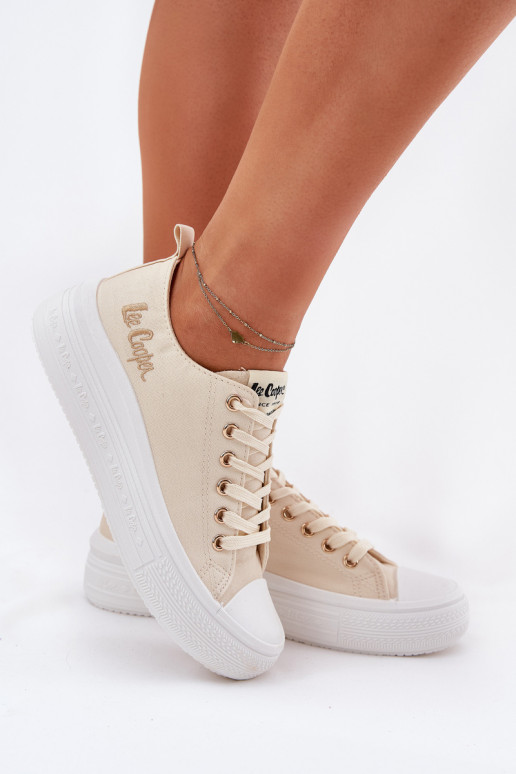Casual schoenen op platform in zandkleur Lee Cooper LCIN-24-44-2464L