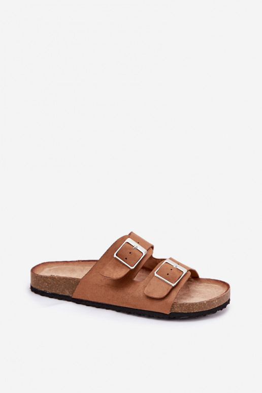 Damen-Platformsandalen mit Schnallen in braun Evisolla