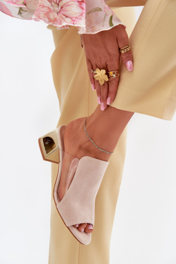 Dames gouden slippers in ivoorkleur Tessira 2