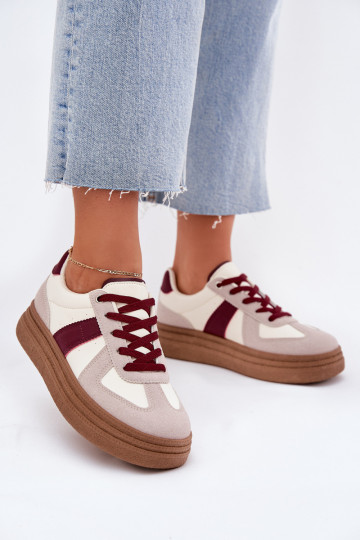 Dames sneakers met platform in bordeaux Dovina