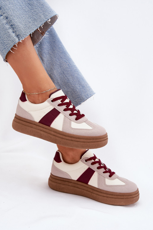 Dames sneakers met platform in bordeaux Dovina