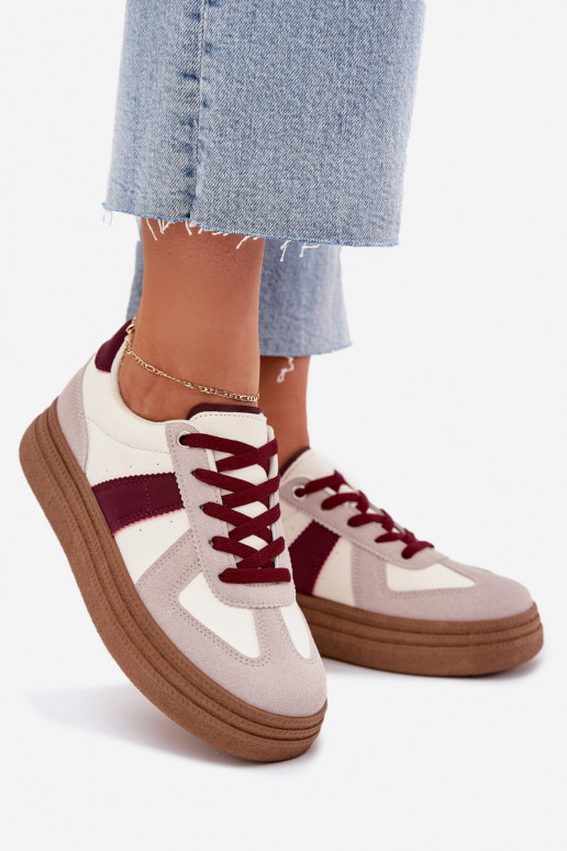 Dames sneakers met platform in bordeaux Dovina