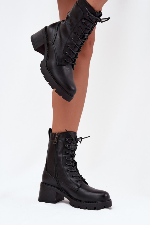 Bottines de travail pour femmes isolées en noir Vinceza 89136