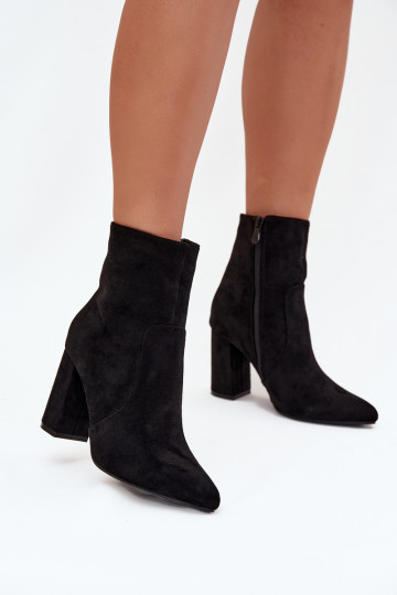 Bottines pour femmes chaudes en daim synthétique, noires Pralina 2