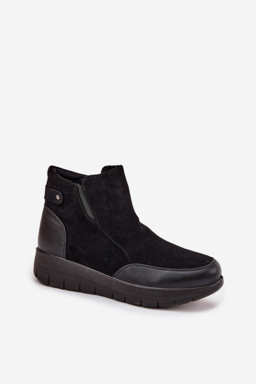Bottines pour femmes chaudes avec fourrure à l'intérieur, noires Breena