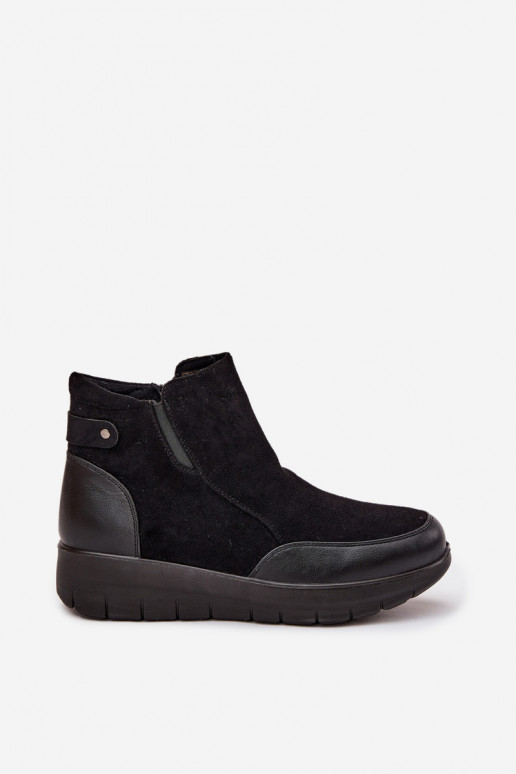 Bottines pour femmes chaudes avec fourrure à l'intérieur, noires Breena