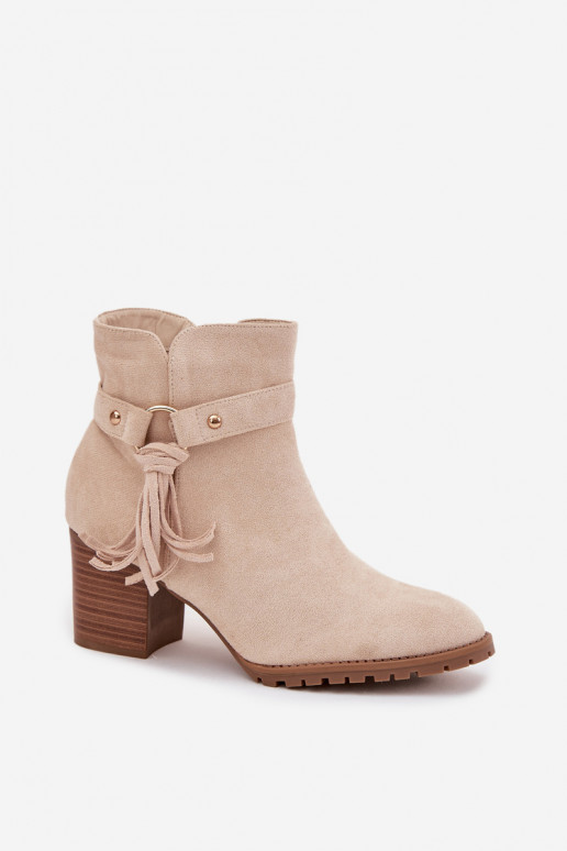 Bottines ivoire pour femmes avec franges Rosabella