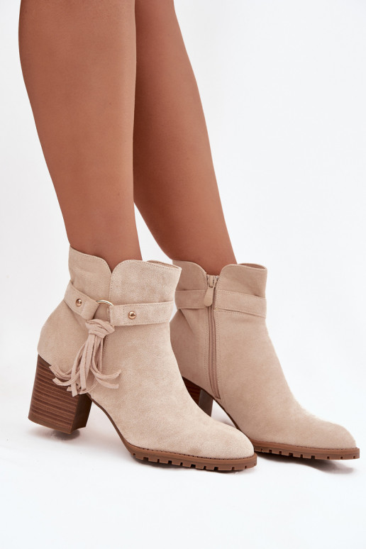 Bottines ivoire pour femmes avec franges Rosabella