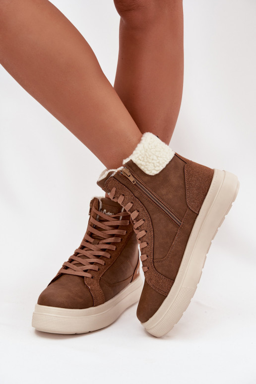 Braune Damen-Winterstiefel mit Isolierung Lee Cooper LCJ-25-01-3735