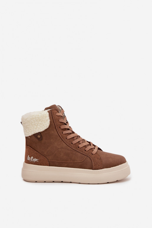 Bottes d'hiver pour femmes brunes avec isolation Lee Cooper LCJ-25-01-3735