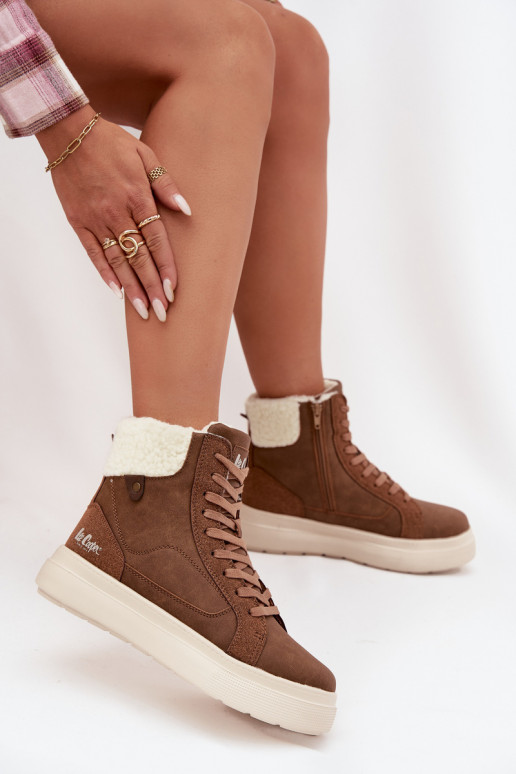 Bottes d'hiver pour femmes brunes avec isolation Lee Cooper LCJ-25-01-3735