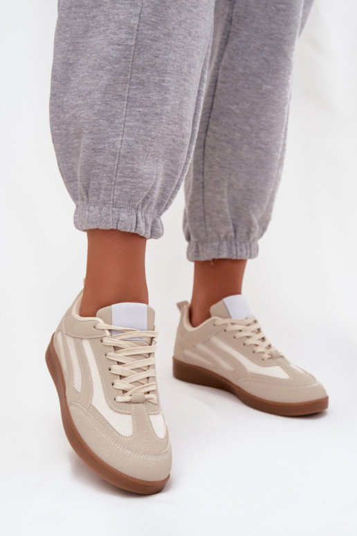 Beige dames sneakers model Hanelor