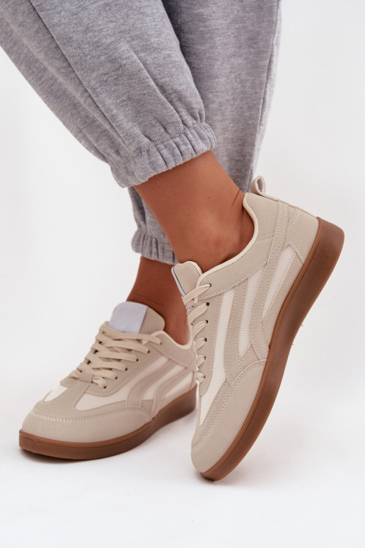 Baskets beiges pour femmes modèle Hanelor