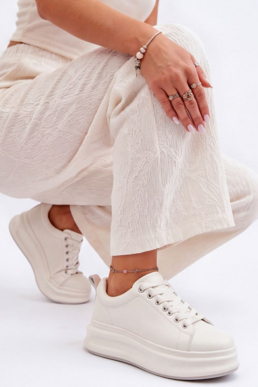 Weiße Damen Sneaker mit Plateau GOE SS2N4021