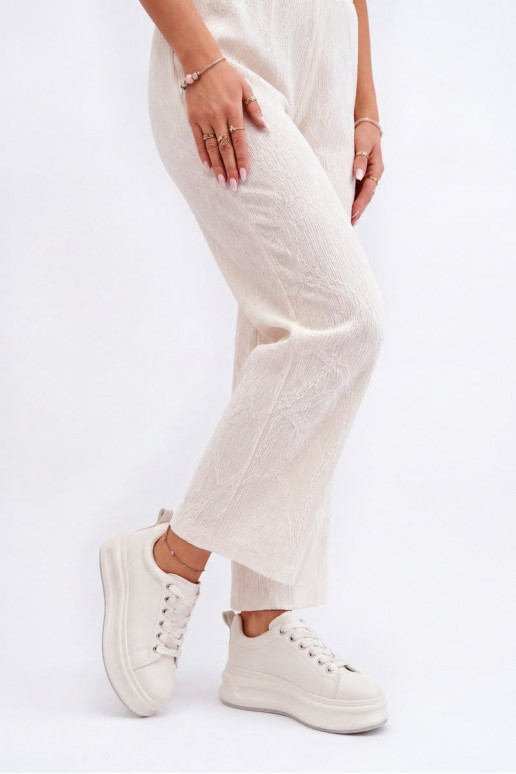Weiße Damen Sneaker mit Plateau GOE SS2N4021