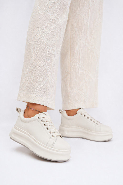 Weiße Damen Sneaker mit Plateau GOE SS2N4021