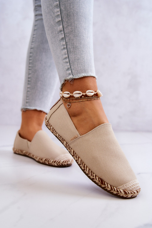 Espadrilles beiges à enfiler Big Star JJ274899