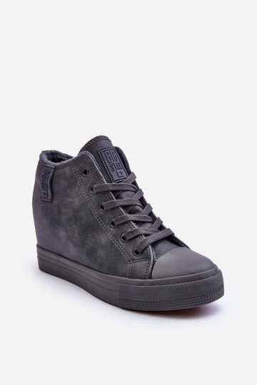 Casual schoenen van faux leather met platform in grijs Big Star MM274005