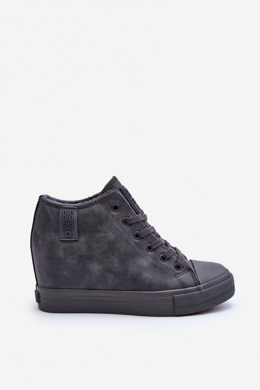 Casual schoenen van faux leather met platform in grijs Big Star MM274005