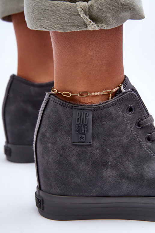 Casual schoenen van faux leather met platform in grijs Big Star MM274005