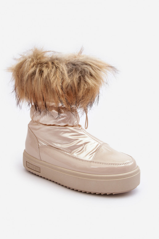 Dames sneeuwlaarzen met bont in zand Big Star MM274380