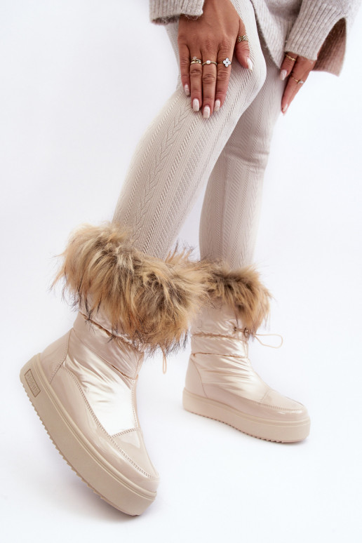 Bottes de neige pour femmes avec fourrure couleur sable Big Star MM274380
