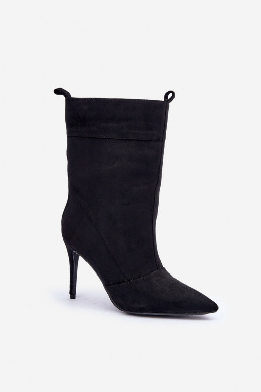 Bottines à talons fins en noir Ellinore
