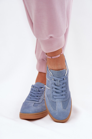 Blaue Damensneaker aus Veloursleder Paliana 2