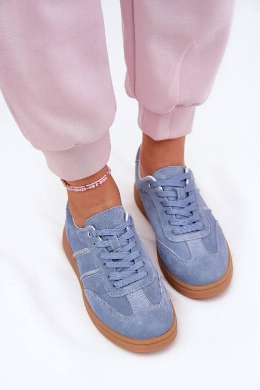 Baskets pour femmes bleues en daim Paliana