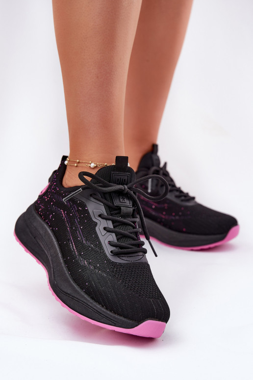 Schwarze Damenschuhe mit Plattform Big Star RR274523 HI-POLY SYSTEM