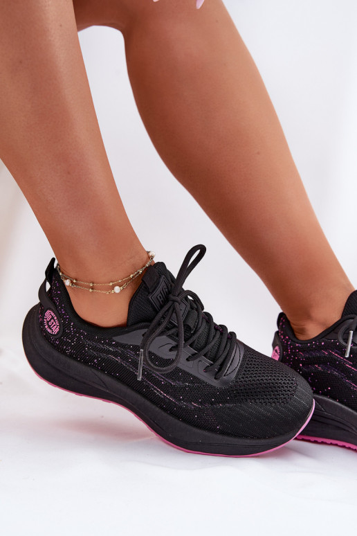 Chaussures de sport pour femmes noires avec plateforme Big Star RR274523 HI-POLY SYSTEM