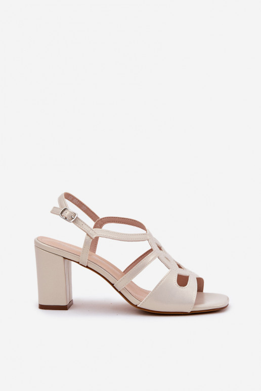 Perlen Damen Sandalen mit hohen Absätzen Sergio Leone SK884