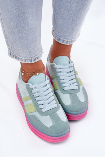 Blauwe sneakers met platform Ovivene